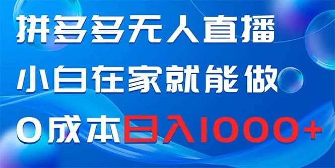 （8450期）拼多多无人直播，小白在家就能做，0成本日入1000+-佛系网创