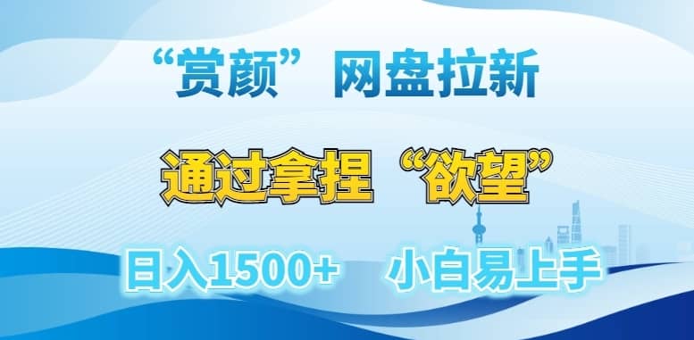 “赏颜”网盘拉新赛道，通过拿捏“欲望”日入1500+，小白易上手【揭秘】-佛系网创