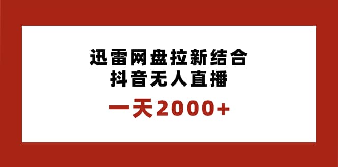 （8551期）一天2000+迅雷网盘拉新结合抖音无人直播，独创玩法保姆级教学-佛系网创