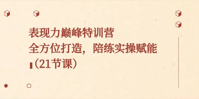 （8597期）表现力巅峰特训营，全方位打造，陪练实操赋能（21节课）-佛系网创