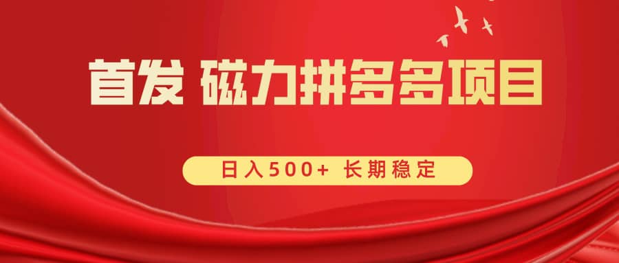 （8611期）首发 磁力拼多多自撸  日入500+-佛系网创