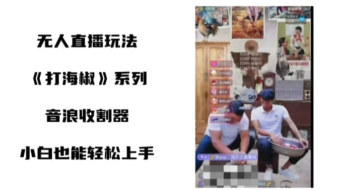 打海椒无人直播整蛊项目，小白轻松上手撸音浪收割器（教程+工具+素材）-佛系网创