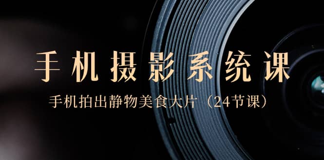 （8671期）0基础-手机摄影系统课，手机拍出静物美食大片（24节课）-佛系网创