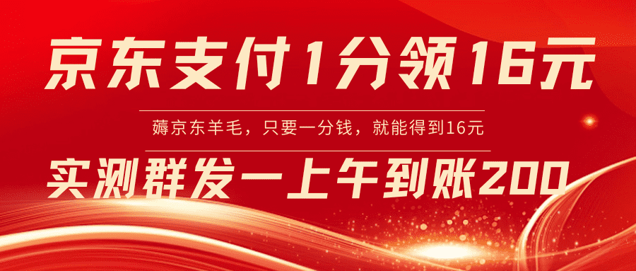 （8678期）京东支付1分得16元实操到账200-佛系网创