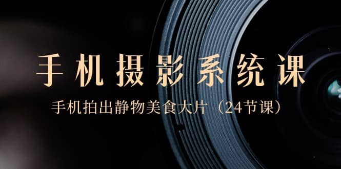 0基础手机摄影系统课，手机拍出静物美食大片（24节课）-佛系网创