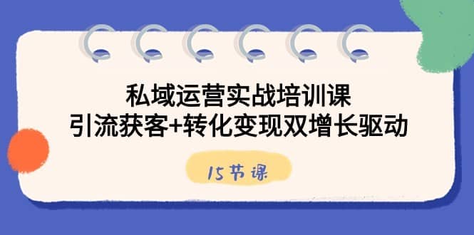 私域运营实战培训课，引流获客+转化变现双增长驱动（15节课）-佛系网创
