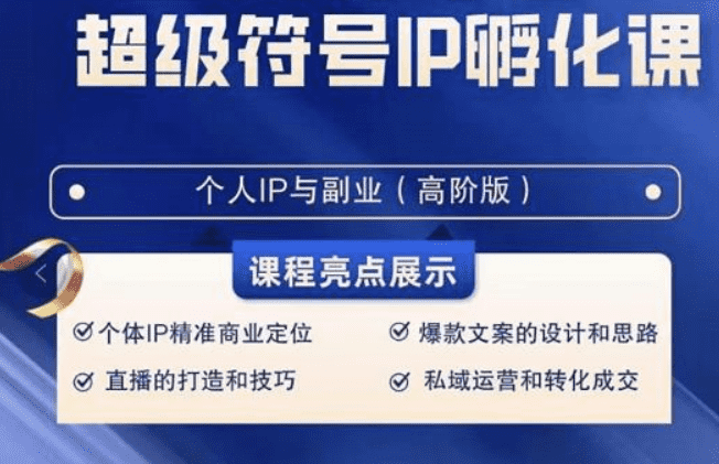 超级符号IP孵化高阶课，建立流量思维底层逻辑，打造属于自己IP（51节课）-佛系网创