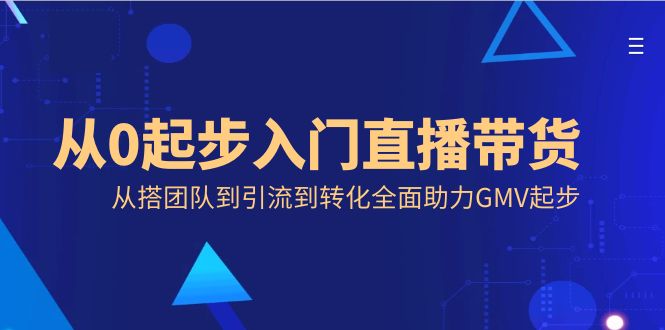 （8745期）从0起步入门直播带货，从搭团队到引流到转化全面助力GMV起步-佛系网创