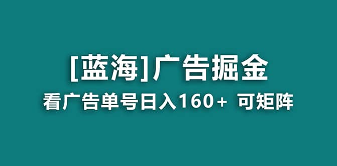 （8767期）【海蓝项目】广告掘金日赚160+（附养机教程） 长期稳定，收益妙到-佛系网创