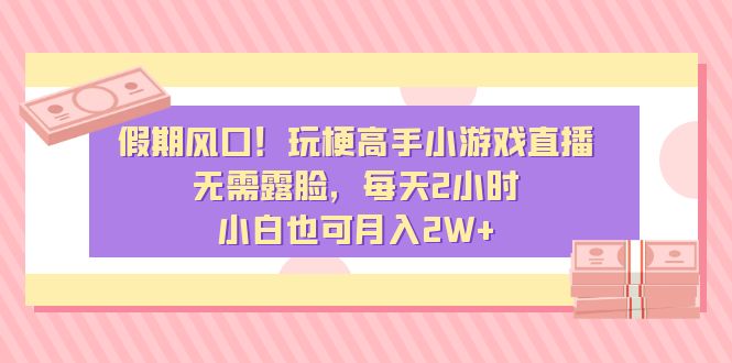 （8769期）假期风口！玩梗高手小游戏直播，无需露脸，每天2小时，小白也可月入2W+-佛系网创