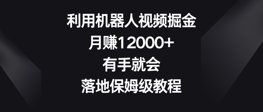 （8801期）利用机器人视频掘金，月赚12000+，有手就会，落地保姆级教程-佛系网创