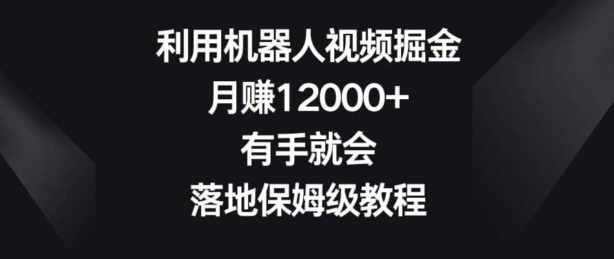 利用机器人视频掘金，月赚12000+，有手就会，落地保姆级教程-佛系网创