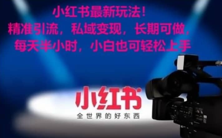 小红书最新玩法！精准引流，私域变现，长期可做，每天半小时，小白也可轻松上手-佛系网创