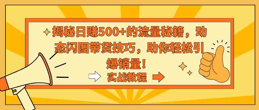 （9058期）揭秘日赚500+的流量秘籍，动态闪图带货技巧，助你轻松引爆销量！-佛系网创