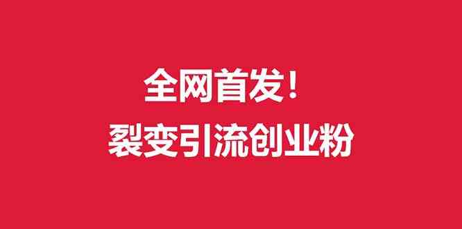（9061期）（全网首发）外面收费几千的裂变引流高质量创业粉-佛系网创
