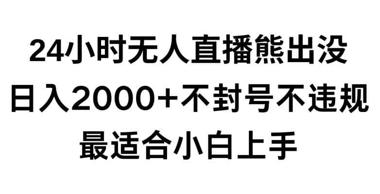 快手24小时无人直播熊出没，不封直播间，不违规，日入2000+，最适合小白上手，保姆式教学【揭秘】-佛系网创