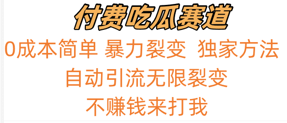 吃瓜付费赛道，暴力无限裂变，0成本，实测日入700+！！！-佛系网创