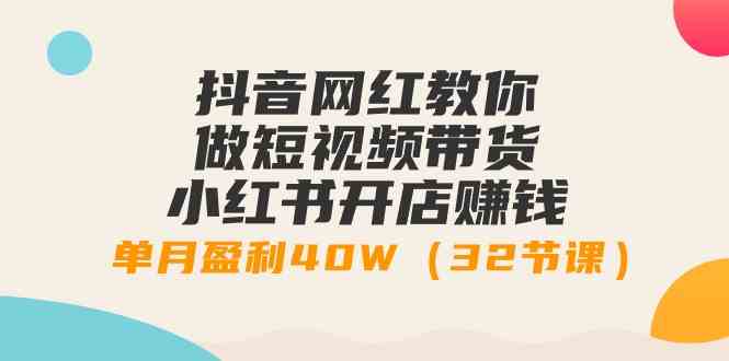 （9135期）抖音网红教你做短视频带货+小红书开店赚钱，单月盈利40W（32节课）-佛系网创