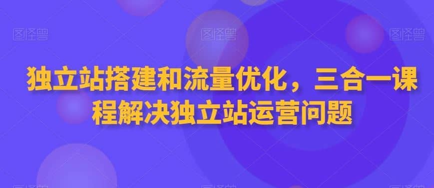 独立站搭建和流量优化，三合一课程解决独立站运营问题-佛系网创