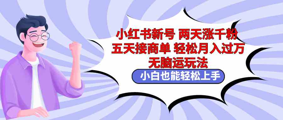 （9239期）小红书新号两天涨千粉五天接商单轻松月入过万 无脑搬运玩法 小白也能轻…-佛系网创