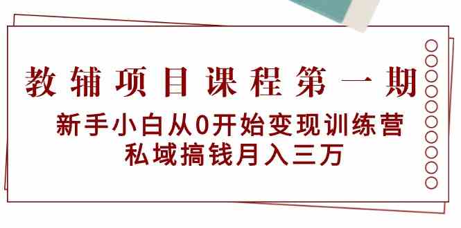 教辅项目课程第一期：新手小白从0开始变现训练营 私域搞钱月入三万-佛系网创