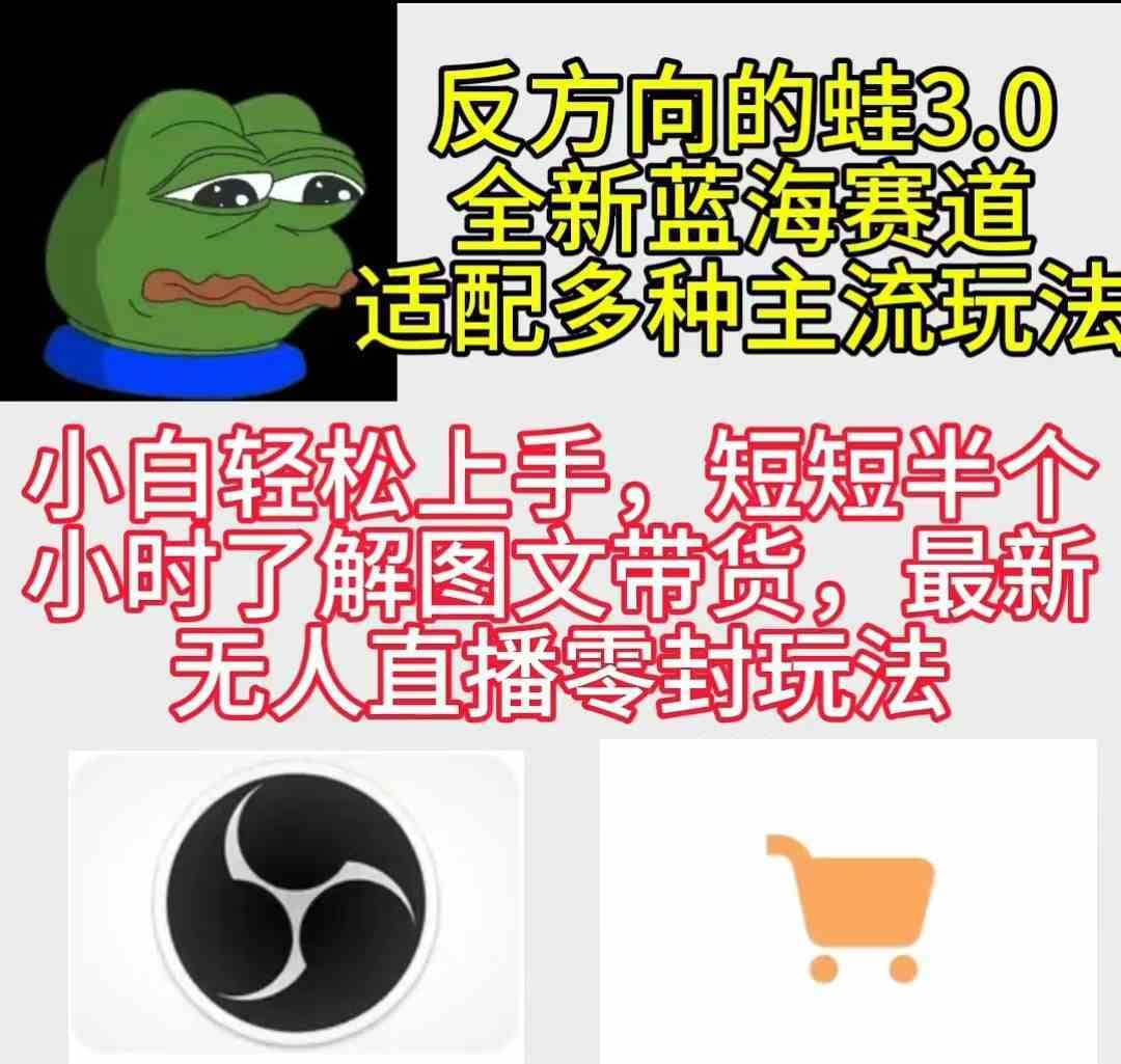 （9485期）反方向的蛙3.0，图文最新玩法，变现多元化，新蓝海项目，小白轻松上手-佛系网创