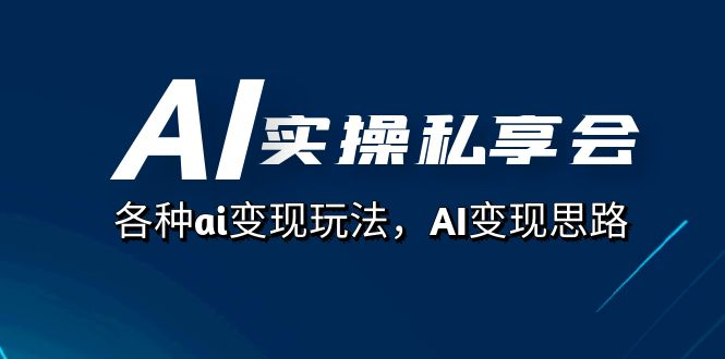 AI实操私享会，各种ai变现玩法，AI变现思路（67节课）-佛系网创